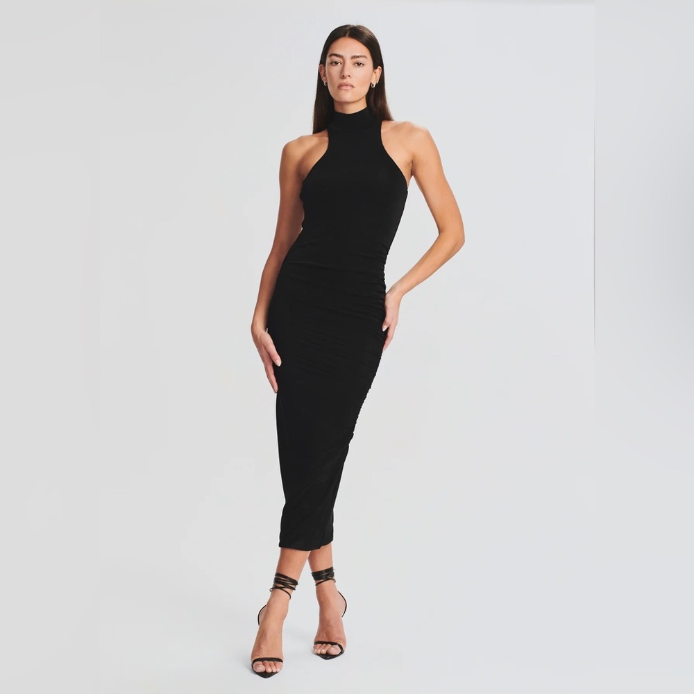 NWT Ser.o.ya Delta Midi Bodycon Dress in Black - Size XS